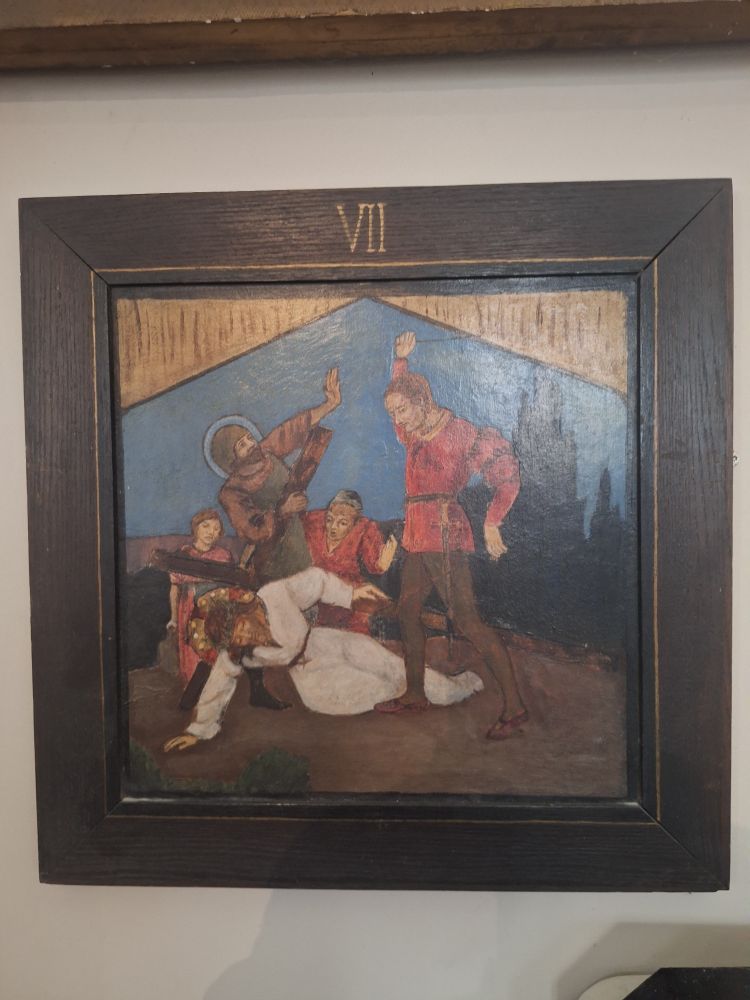 A painting of the seventh station of the Cross that hangs on the North Transept of All Saints North Street in York