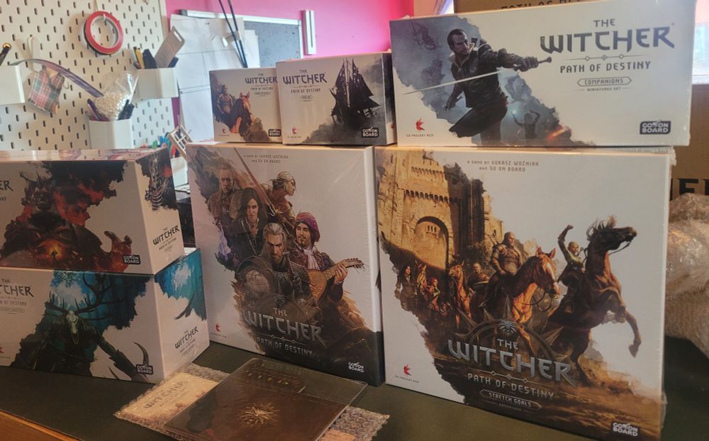 Witcher boardgame boxes