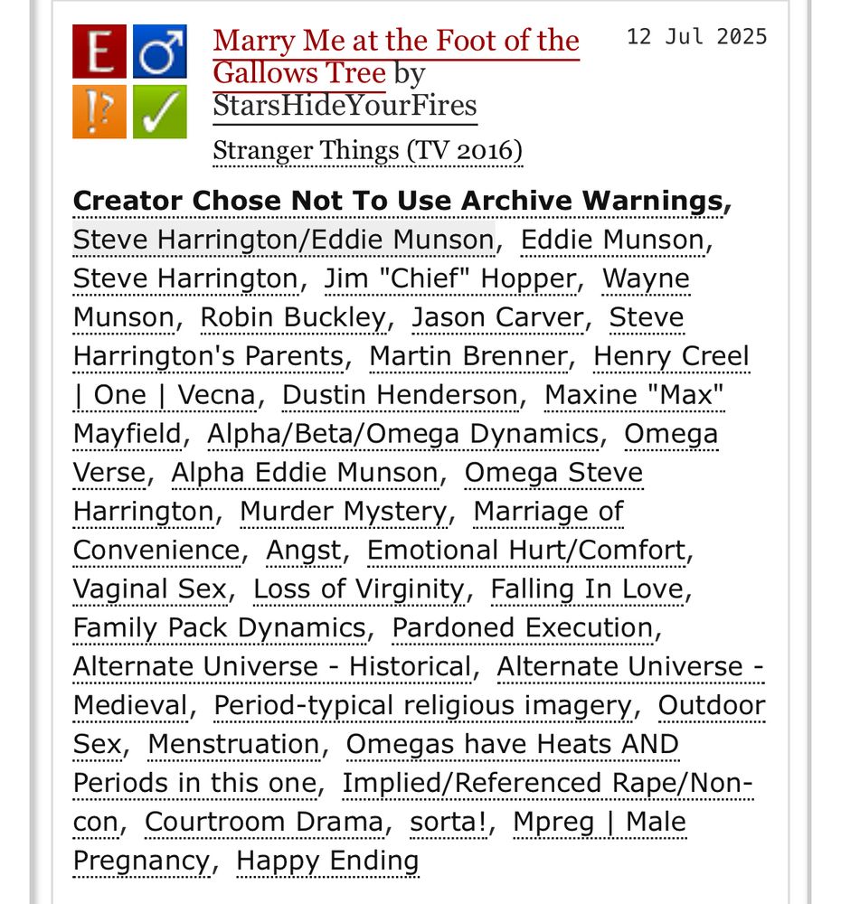 Marry Me at the Foot of the Gallows Tree tags