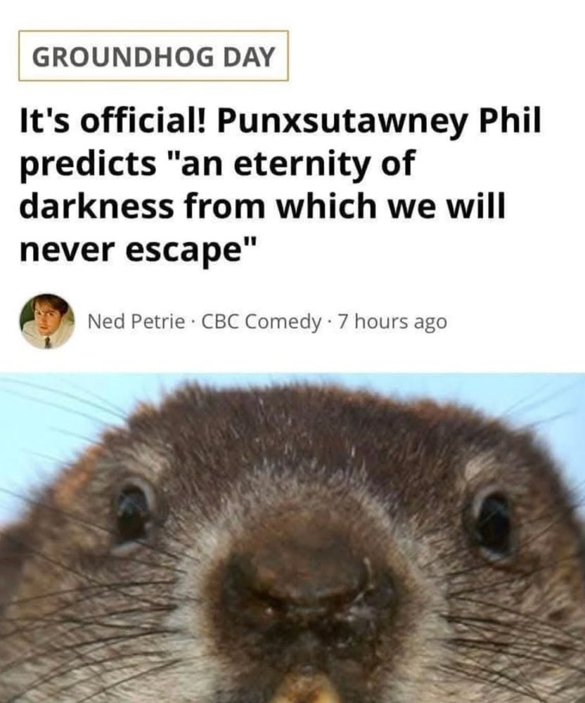 It's official! Punxsutawney Phil predicts "an eternity of darkness from which we will never escape"
