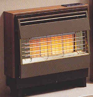 an old-fashioned gas fire