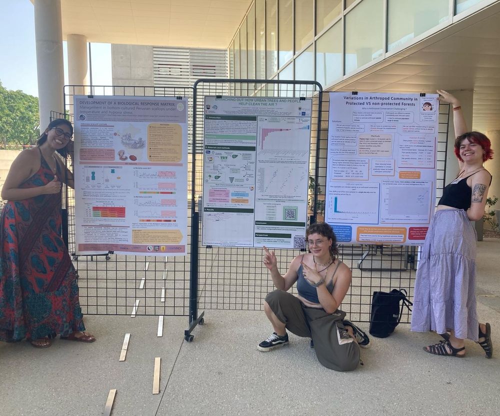 me and two other presenters standing in front of our posters