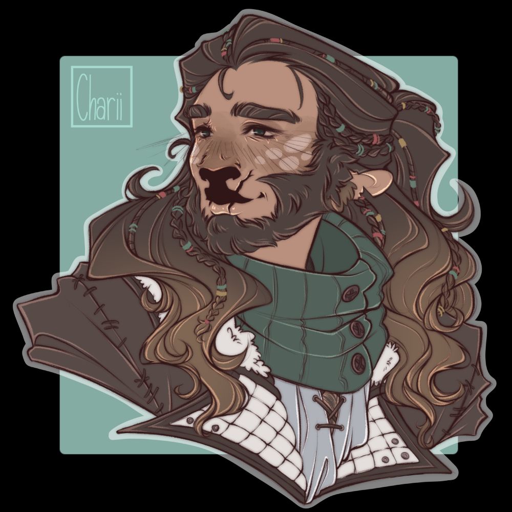 Njal has been my main OC for a long time now and I actively played him in an pnp campaign for over 2 years. He's a cutie, pretty naive and very honest. He tends to show his inner child more often than one would think but it's fine, he is lovely. A big guy who is inspired by dnd Firbolgs with slight variation. He's also the love rof my gf's OC Fenn hehe ♥