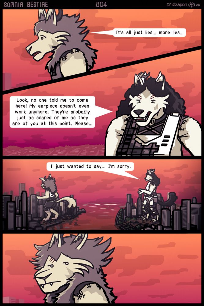 Sikso: "It's all just lies... more lies..." 
Kila: "Look, no one told me to come here! My earpiece doesn't even work anymore. They're probably just as scared of me as they are of you at this point. Please..."
Sikso listens quietly.
Kila: "I just wanted to say... I'm sorry."
He seems confused by this.