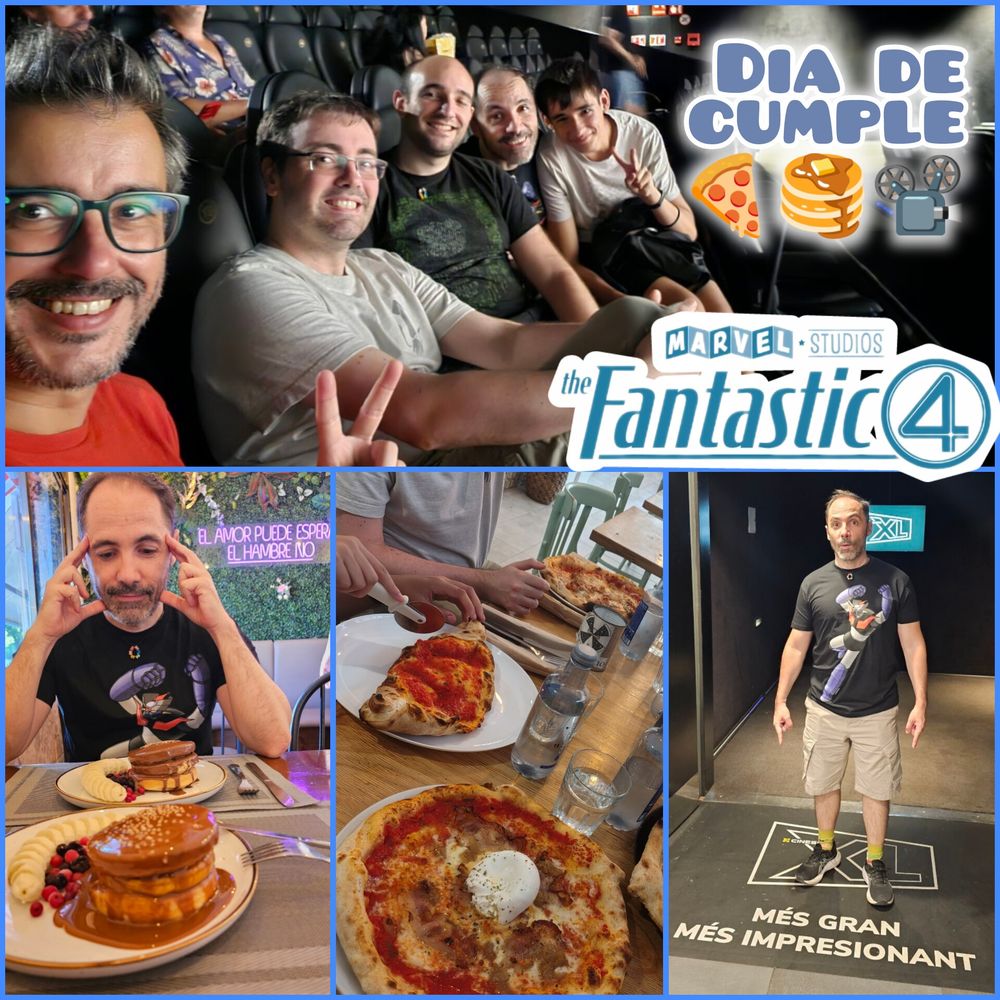 Activitats d'aniversari d'avui. Menjars i cinema.