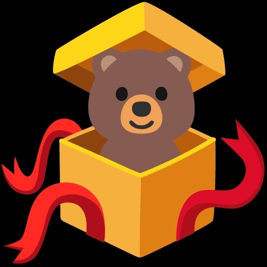Cute bear jumping out of a gift box