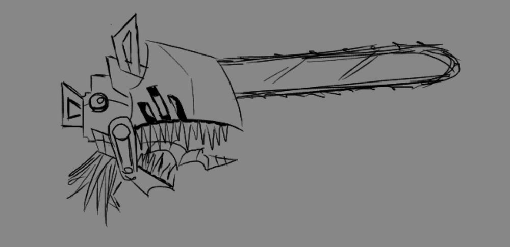 Simple Sketch of Chainsaw Man's Head