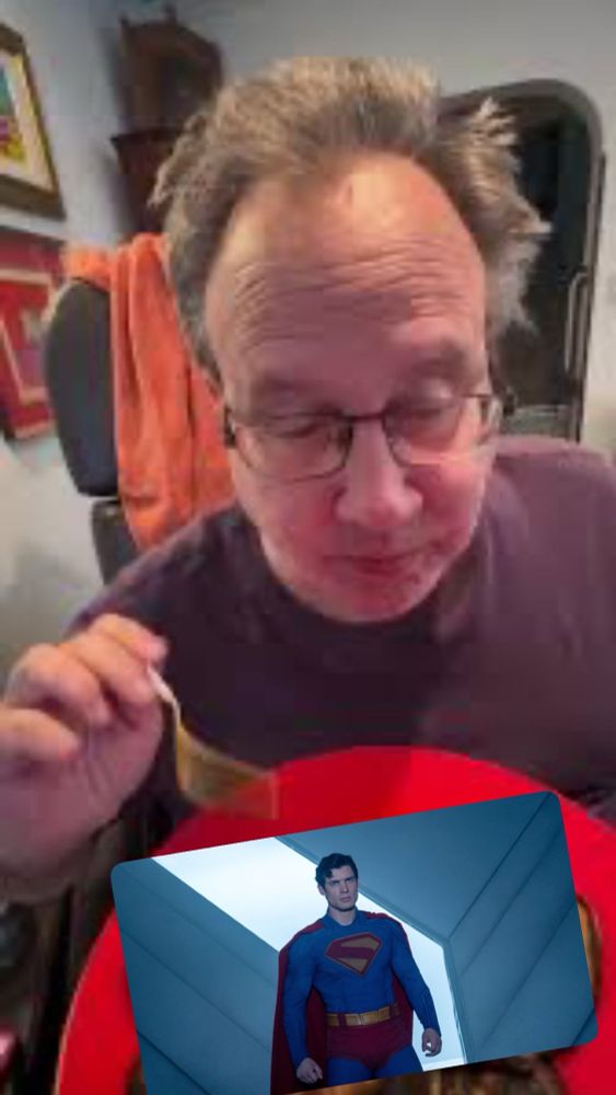 That guy from that video saying “gimme 14 of them right now” but instead of potato pancakes it’s Superman (2025) 