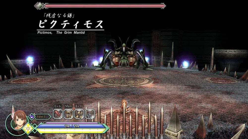 Scene from Ys Origin for Nintendo Switch, with Yunica confronting 