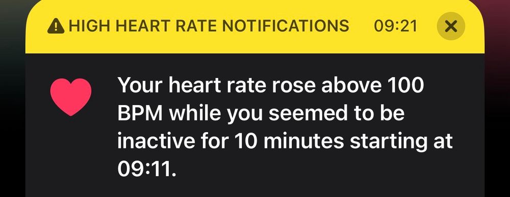 High heart rate notification 