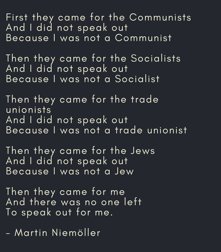 Poem by Martin Niemoller.
