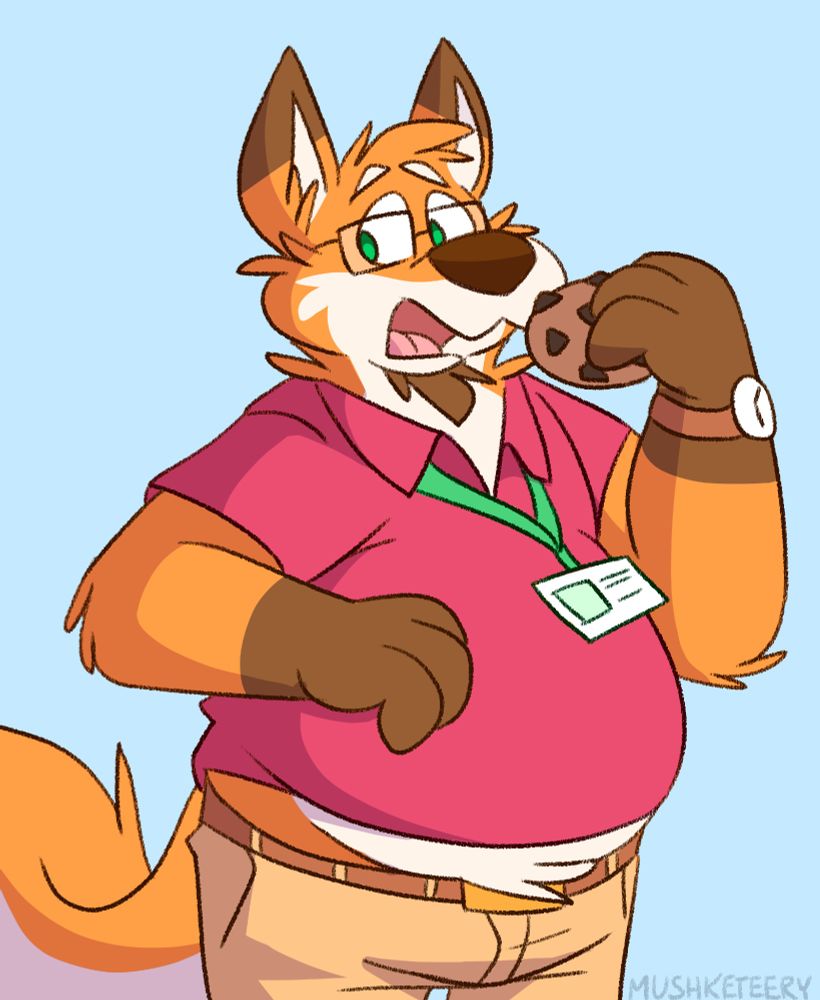 IT fox intern eating a cooke.