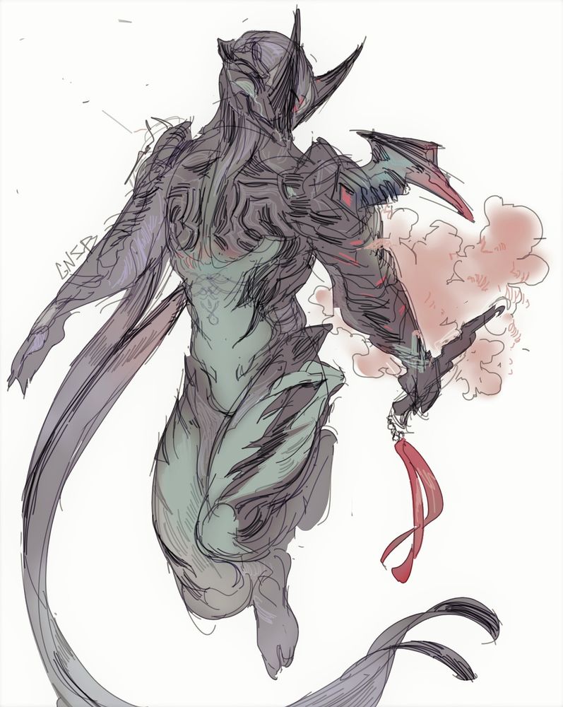 old warframe fanart, Ash with karyst