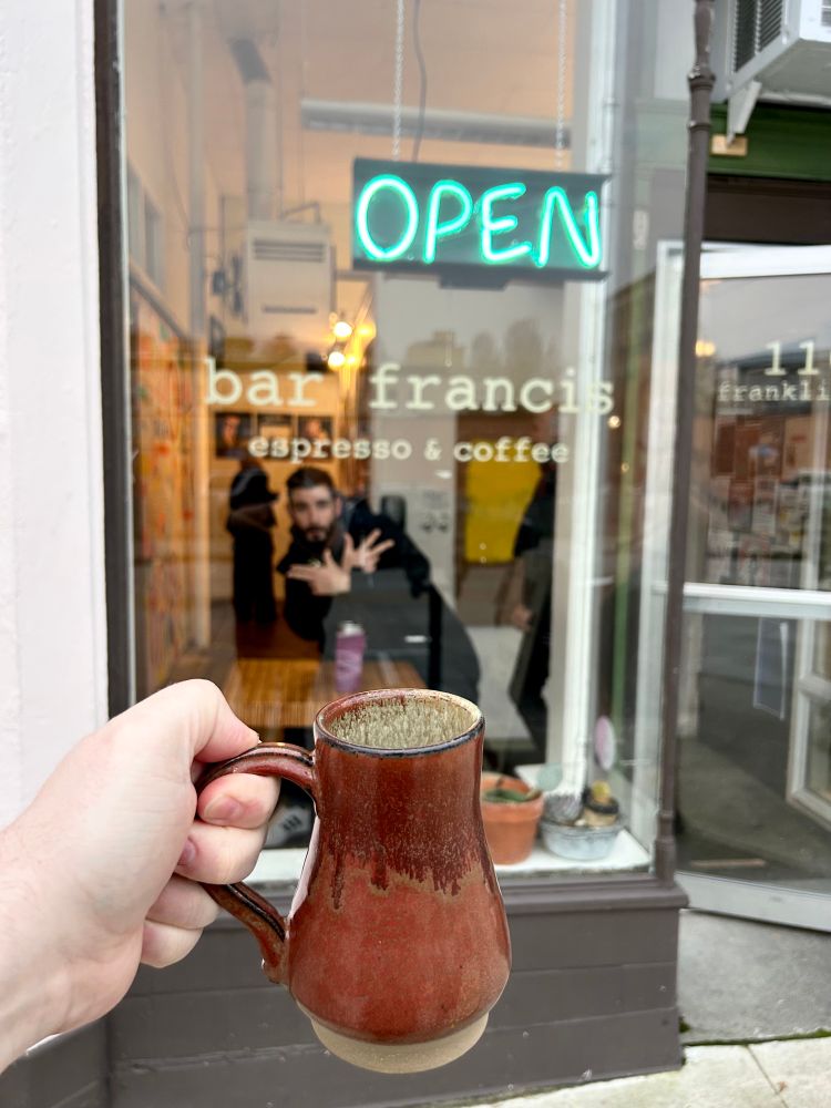 Having a cup at Bar Francis!