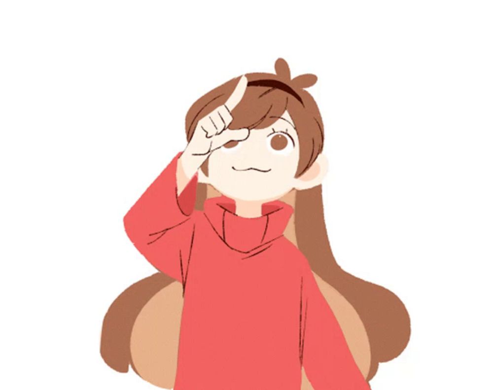 a girl in a red sweater is pointing in a red heart