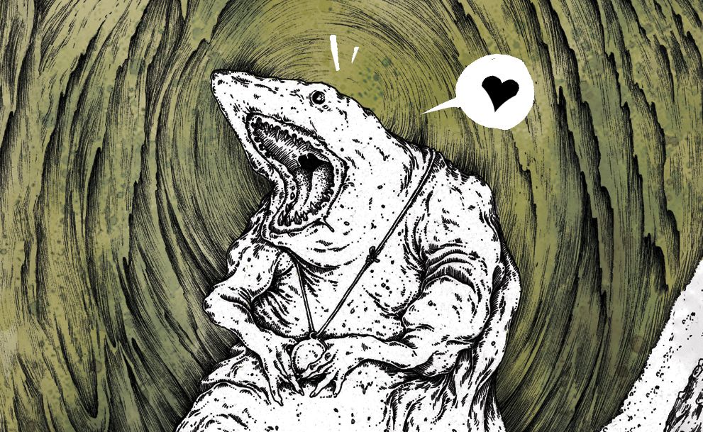 The Zanvurm (A shark-ogre-like being) is happy!