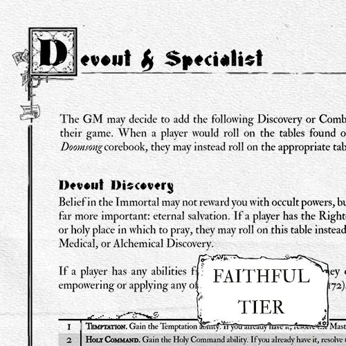 A sneak peak to the Devout and Specialist abilities. Available now on Patreon at the faithful tier.