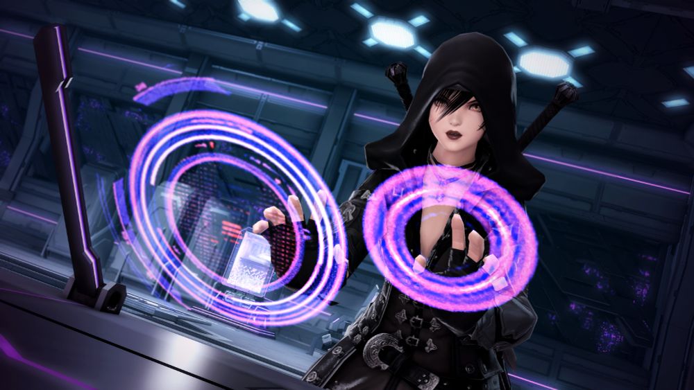 yet another angle of Nika hacking into a terminal.