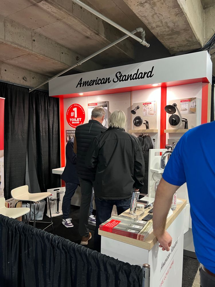 American Standard display of showerheads and fuacets