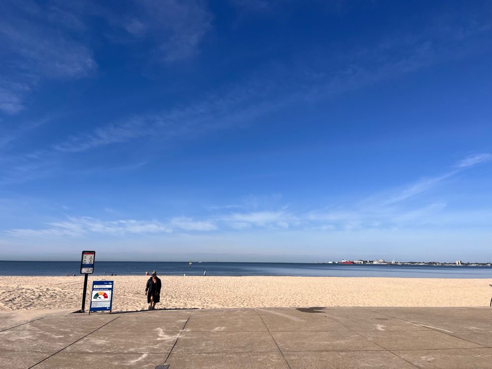 View of quiet beach day