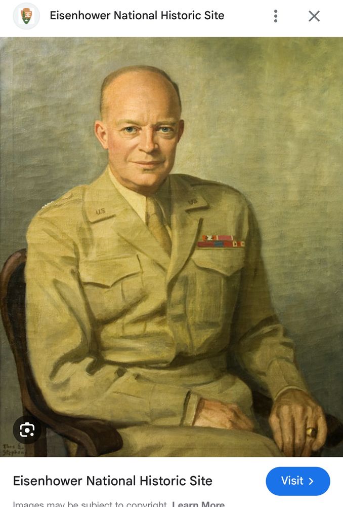 Eisenhower portrait in tan uniform