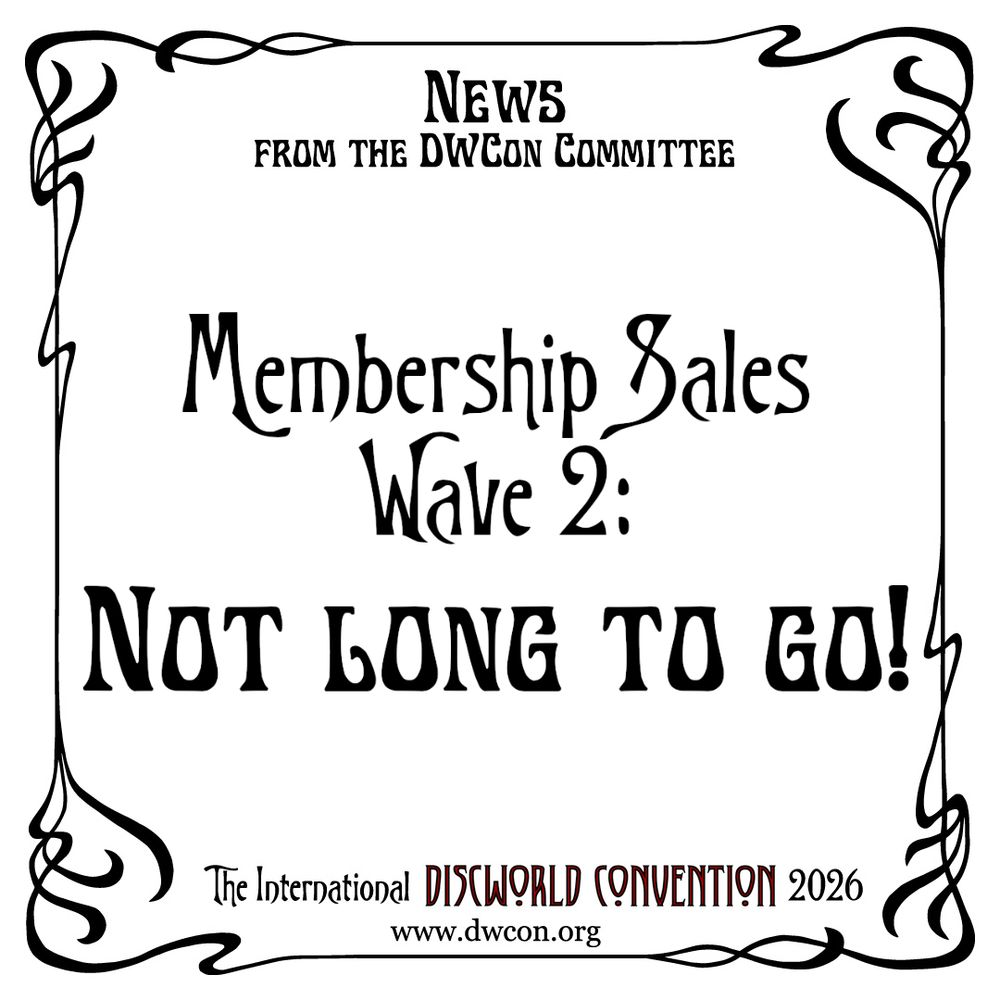 A white rectangle with an Art Nouveau border and text reading: "Membership sales Wave 2: not long to go".