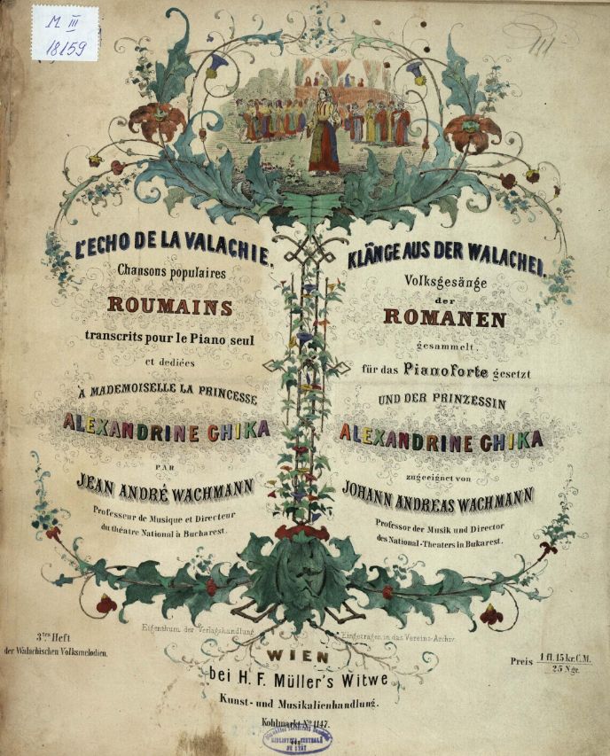 Echoes of Wallachia - Romanian popular songs (frontispiece in French and German)