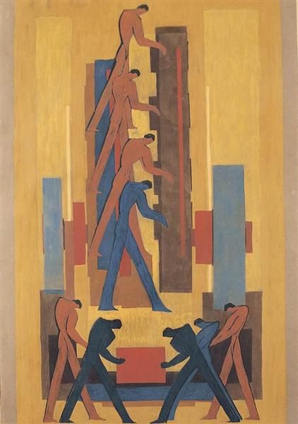 Photo: Janos Mattis-Teutsch, Assembly Line (fresco draft), 1930