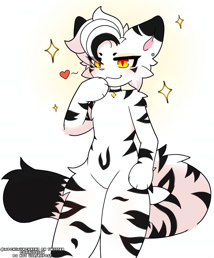 A white tiger looking seductively at the viewer