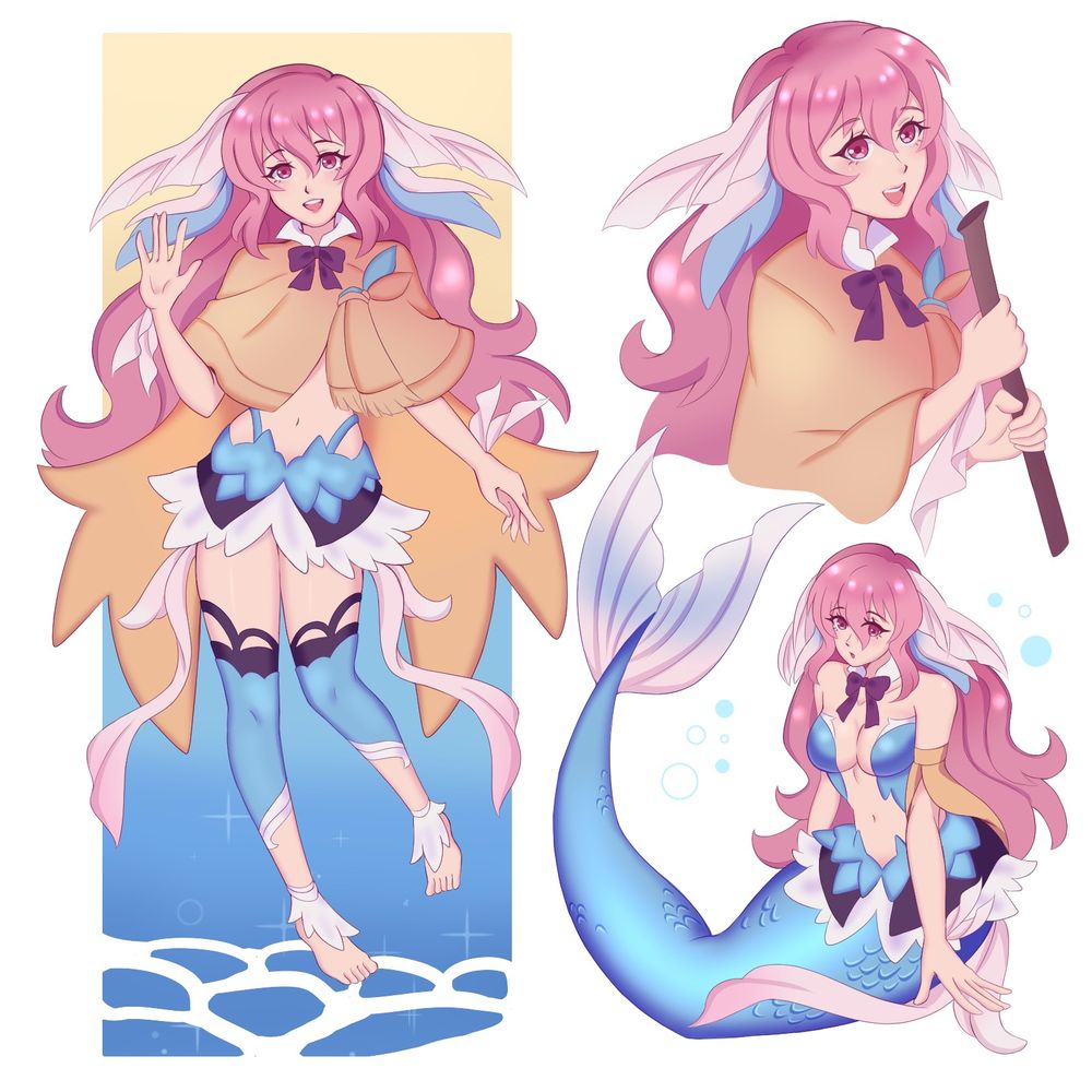 sketch page of Pia from Rune Factory 3