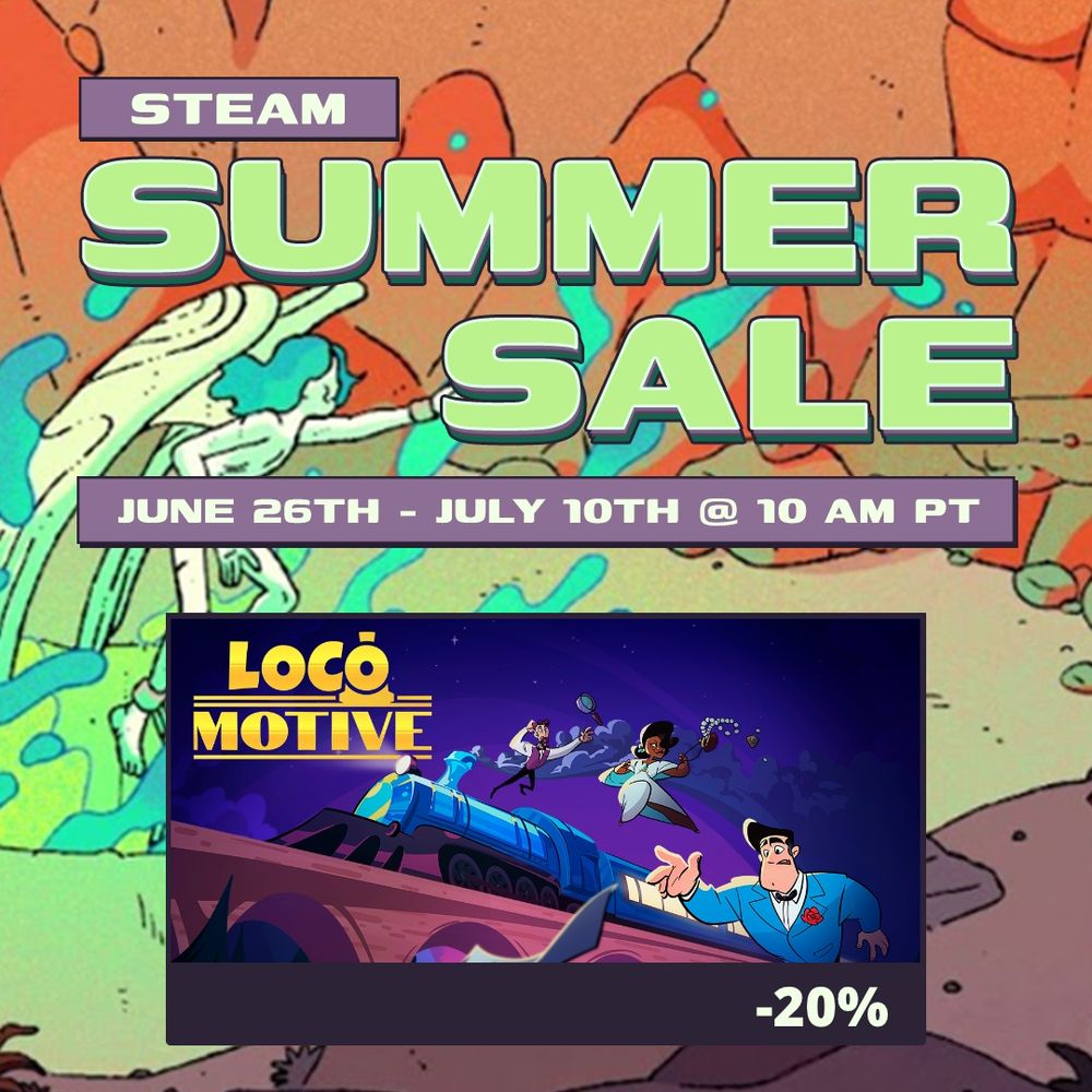 Loco Motive is 20% off in the Steam Summer Sale, from June 26 to July 10th