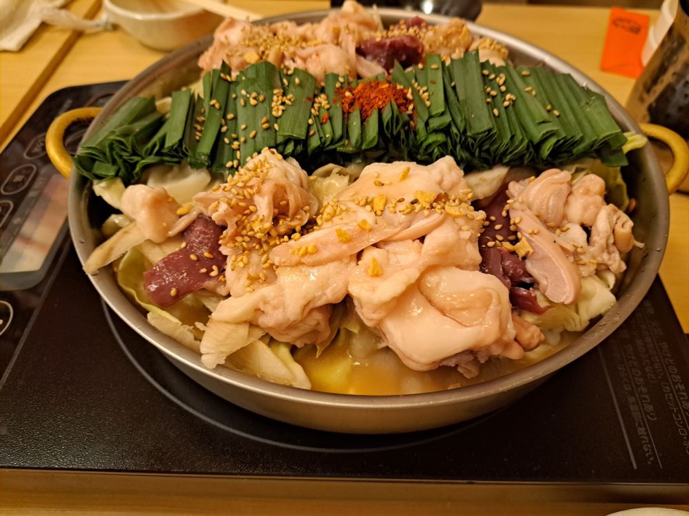 もつ鍋🍲しょうゆとんこつスープ最高✌️