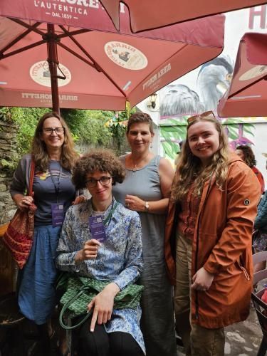 Me, Amelia Etherton, Jen Wallace, and Caoimhe Hennessy pose for a photo