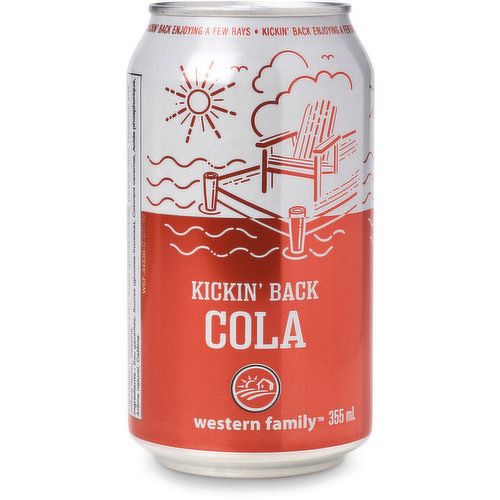 promo photo of a can of western family "kickin' back" cola