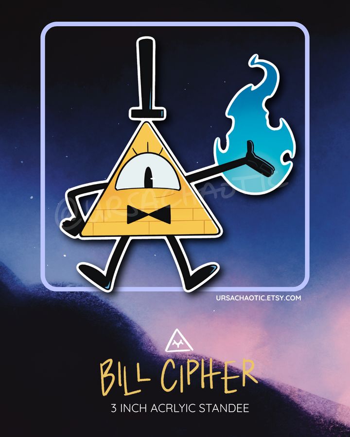 Standee of Bill Cipher from Gravity Falls 