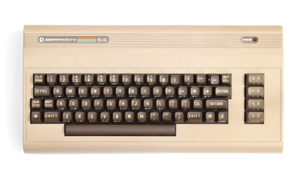 Pictured here is a normal looking Commodore 64 computer with a slightly weird key layout (the arrow keys look odd). This was the provisional case and keyboard used with the early TED Developer Alpha motherboards.  #vintagecomputer #retrocomputer 