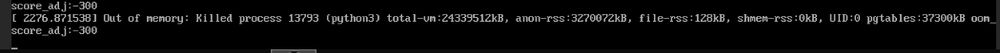 Home Assistant Konsole mit Out of Memory Fehlermeldung und anschließenden reboot.