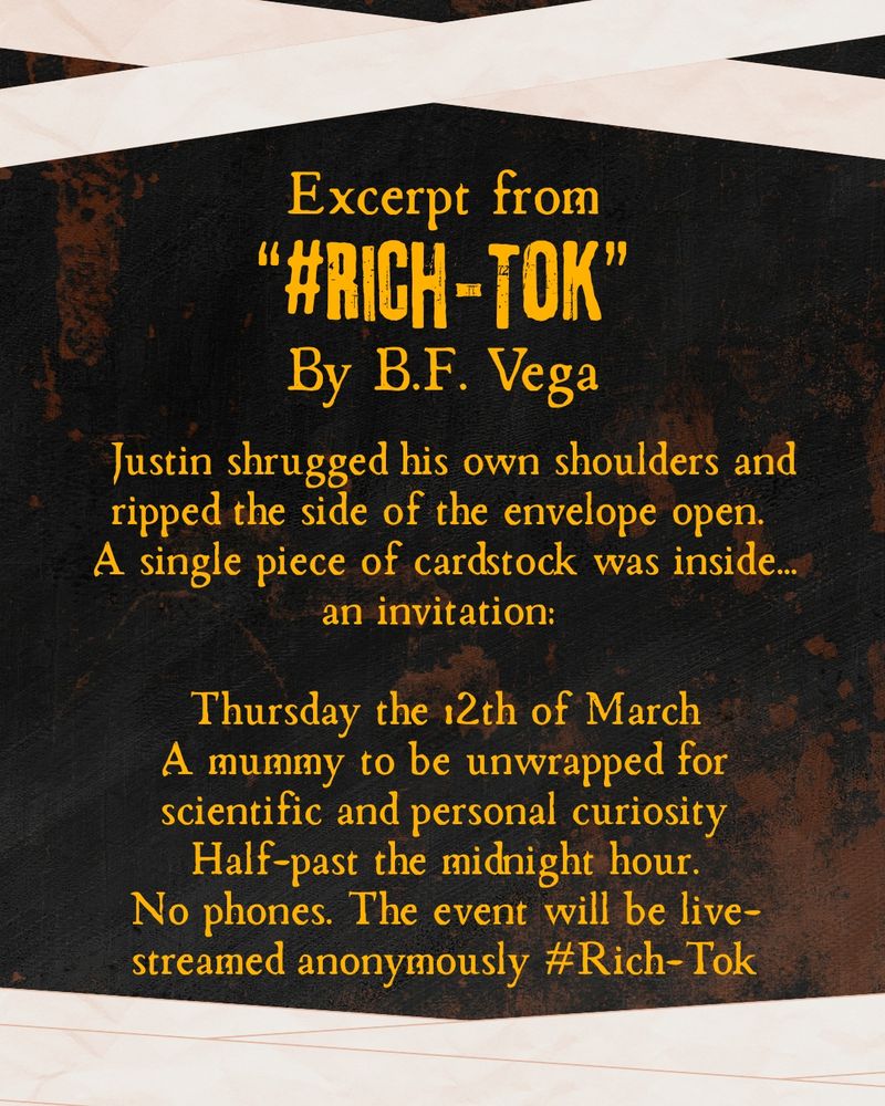 Snippet from the story "#Rich-Tok" by B.F. Vega