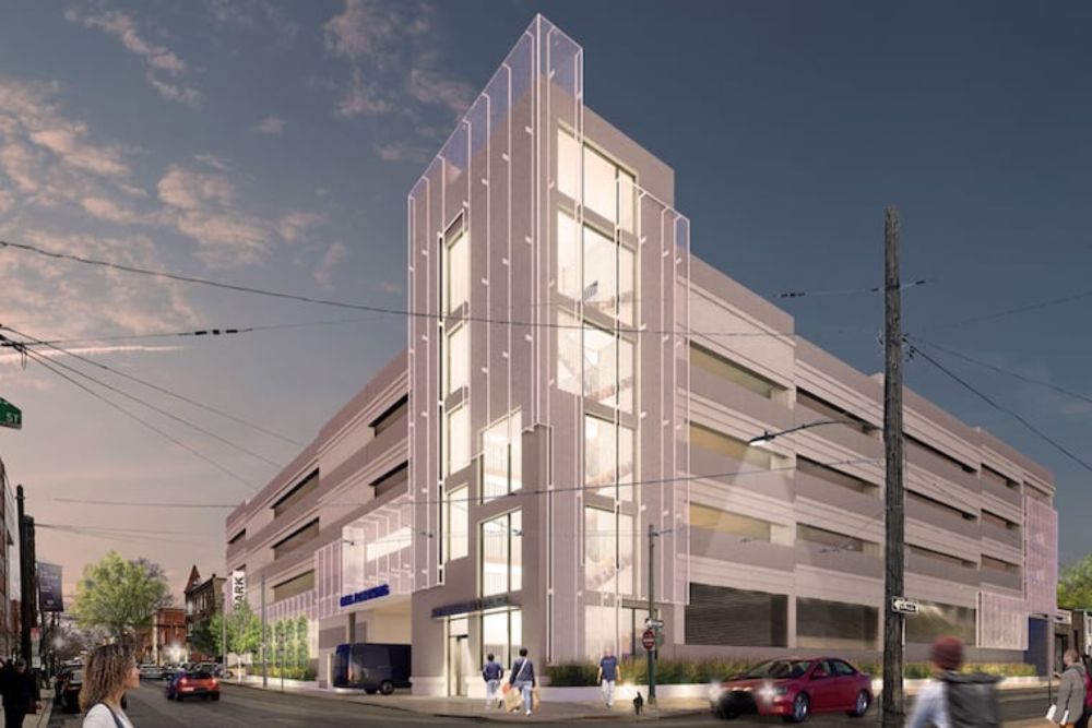 A new almost 500-space parking garage is University Place Associates' latest development in this corner of West Philadelphia.
