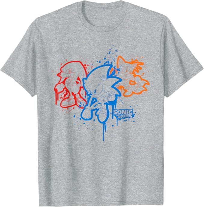 Crafted from 100% cotton, experience the speed and style of Sonic the Hedgehog with this official, high-quality spray paint T-shirt. 
