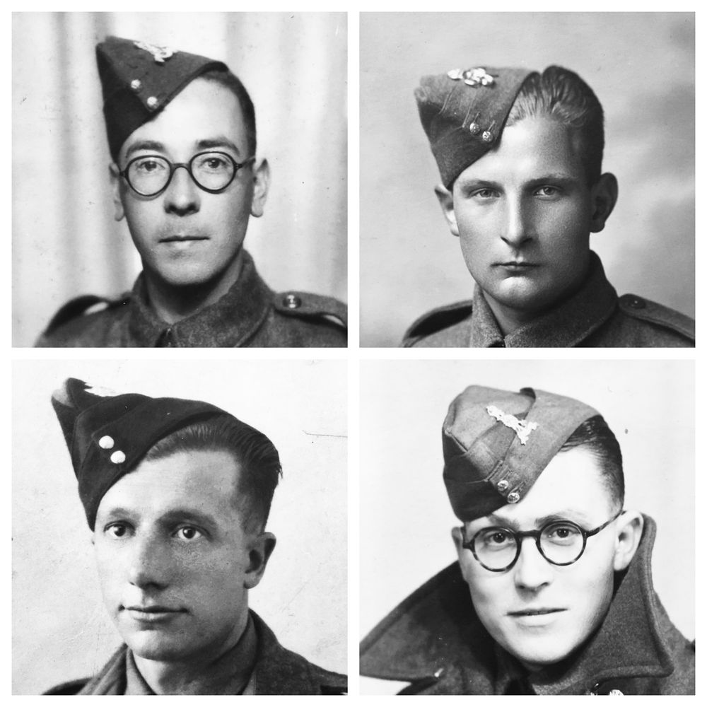 Four portraits of British soldiers in uniform, c.1940-42