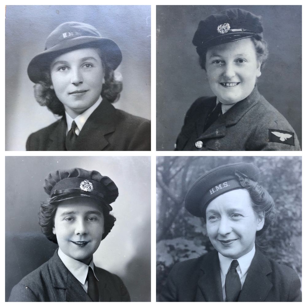 Four servicewomen of the Second World War, WAAF and WRNS
