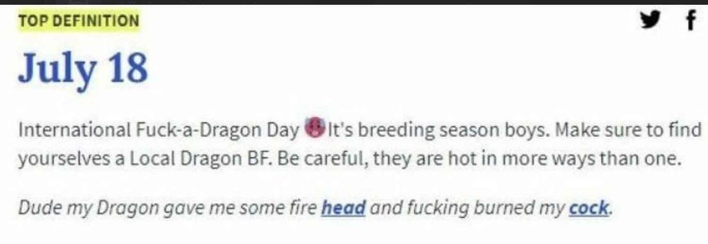 International Fuck-a-Dragon Day 🥵 It's breeding season boys. Make sure to find yourselves a Local Dragon BF. Be careful, they're hot in more ways than one.