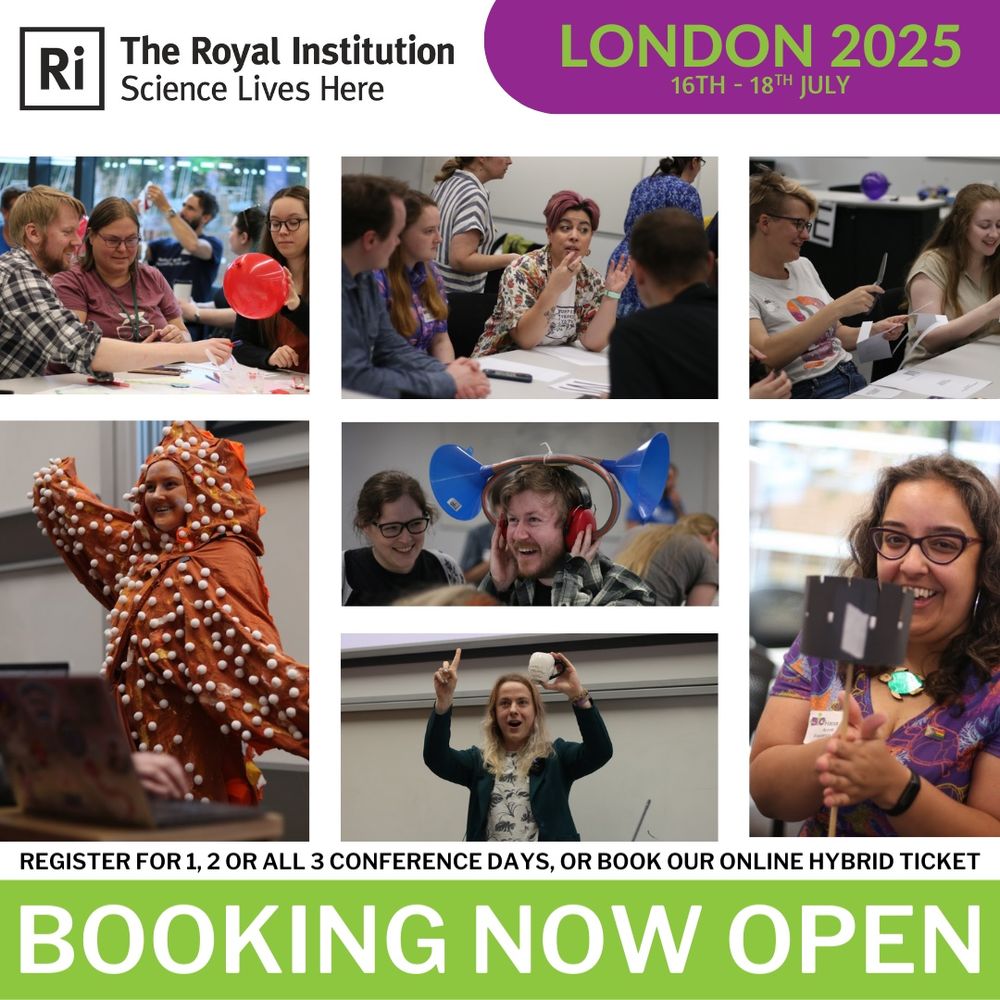 Images from the Big science communication conference 2025, showing attendees at various talks and activities. 