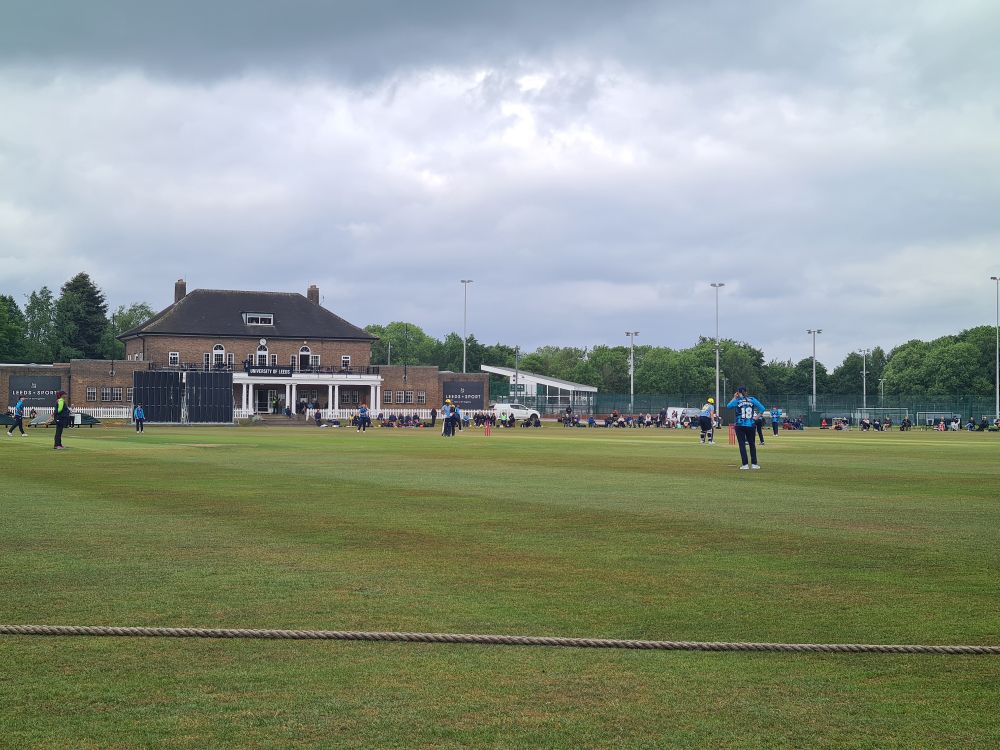 Weetwood Cricket Ground during the t20 county Cup. Yorkshire bowl to Birmingham Bears.