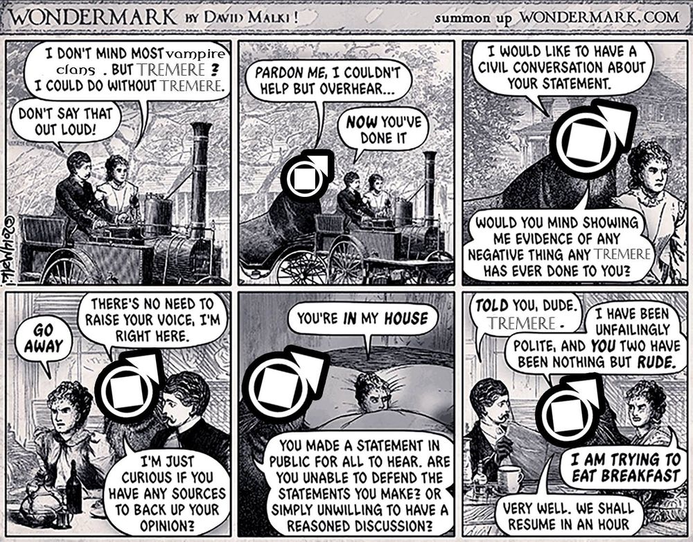 Sealion comic street except its about Clan Tremere