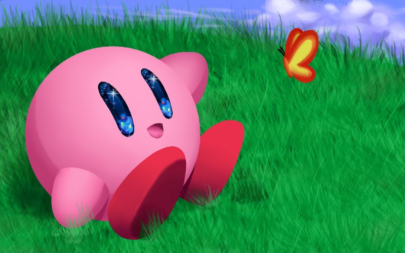 An old Kirby drawing with that one lore important butterfly.