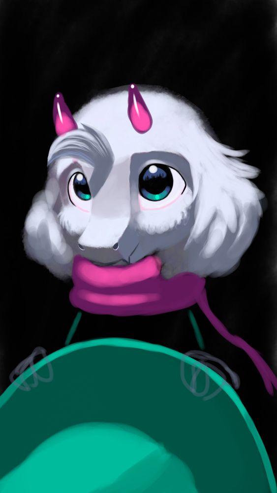 I tried drawing Ralsei again awhile ago to see how I improved with lighting, but I only have my phone to draw with atm and the lack of pen pressure is annoying. Idk if I will finish this.