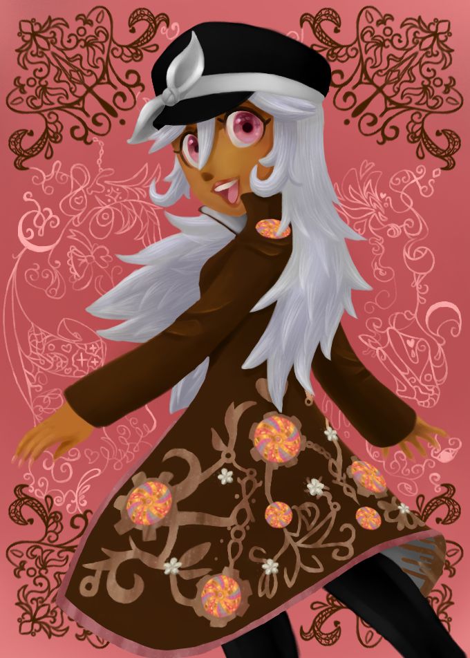 A character I made a custom doll of inspired by Dollightful's Scarlet Copperchain doll. She has a coat with metallic details I thought she could have made herself.