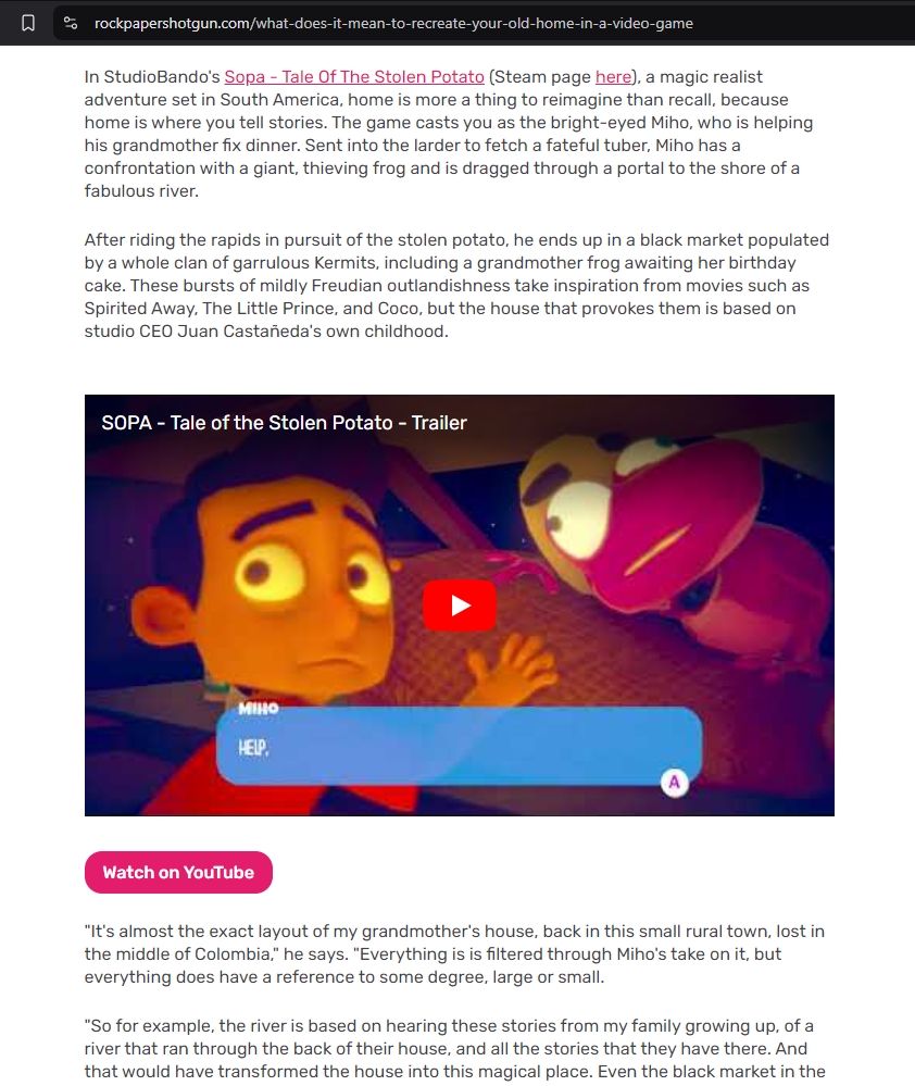 SOPA - Tale of the Stolen Potato Featured on RockPaperShotgun
